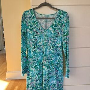 Lilly Pulitzer Teal and White Patterned Top